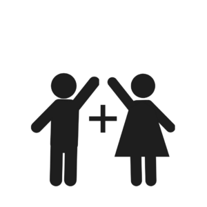 Pictogram of Two People Plus Sign