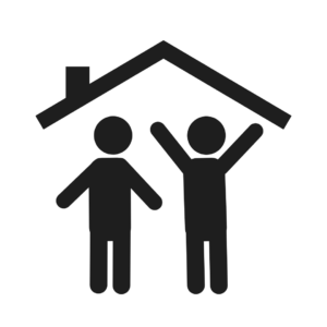 Pictogram of Two People Under a Roof